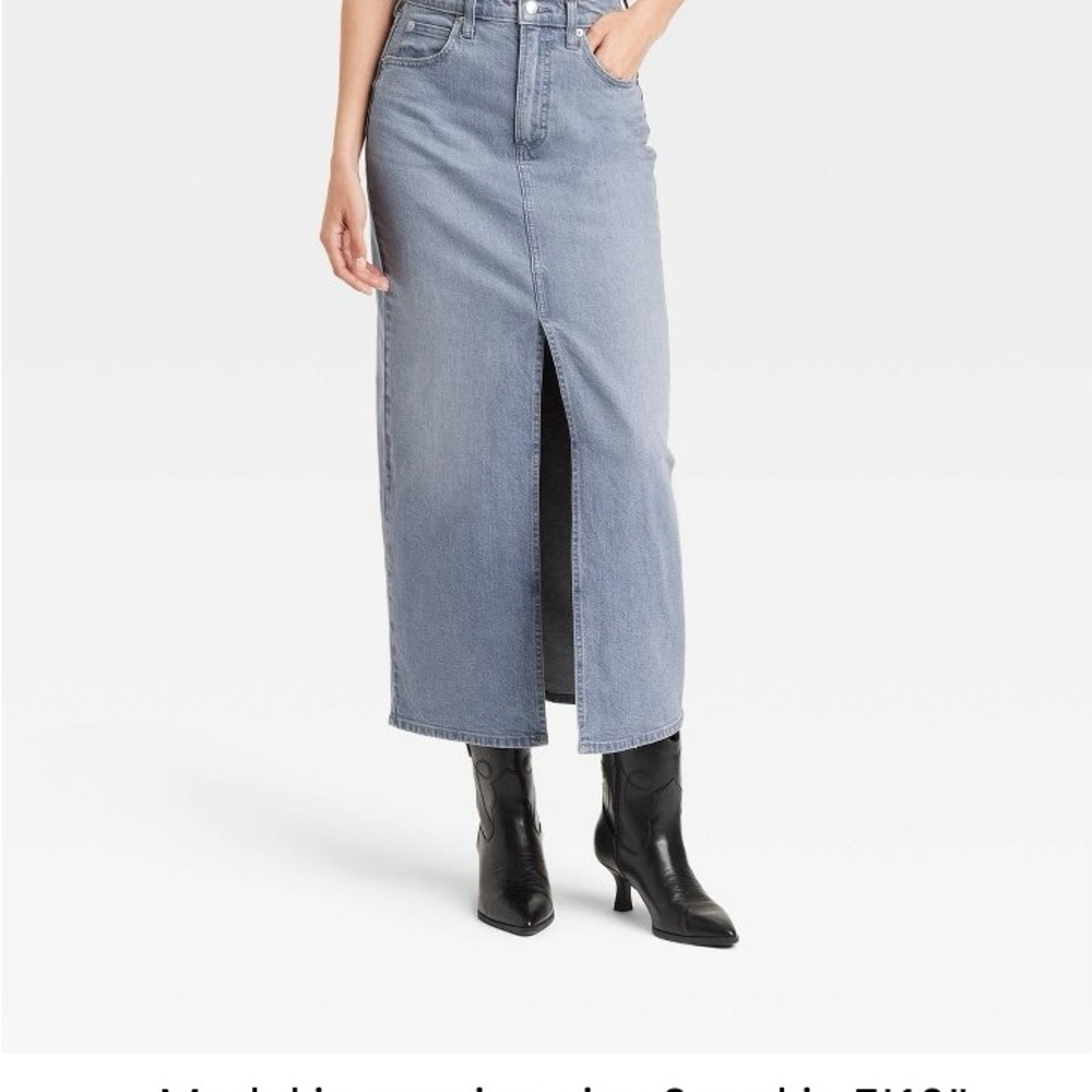 Size 6 Universal Thread Light Blue/Grey Denim Maxi Skirt